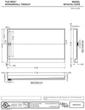 WonderFall Trench® 42 In x 72 In Single Curb Tileable Shower Pan Base with Left Drain and Linear Trench