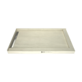WonderFall Trench® 42 In x 72 In Double Threshold Corner Tileable Shower Pan Base with Left Drain and Linear Trench