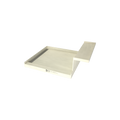 Base'N Bench® 48 In x 60 In Single Curb Tileable Shower Pan Base with Left Drain, Linear WonderFall Tileable Grate, and Bench