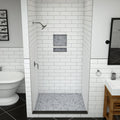WonderFall Trench® 48 In x 48 In Single Curb Tileable Shower Pan Base with Left Drain and Linear Trench