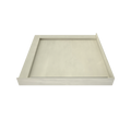 WonderFall Trench® 48 In x 48 In Double Threshold Corner Tileable Shower Pan Base with Right Drain and Linear Trench