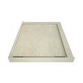 WonderFall Trench® 48 In x 60 In Double Threshold Corner Tileable Shower Pan Base with Left Drain and Linear Trench