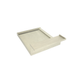 Base'N Bench® 48 In x 72 In Single Curb Tileable Shower Pan Base with Right Drain, Linear WonderFall Tileable Grate, and Bench