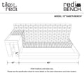 Base'N Bench® 48 In x 72 In Single Curb Tileable Shower Pan Base with Right Drain, Linear WonderFall Tileable Grate, and Bench