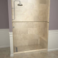 Base'N Bench 60 in. L x 32 in. W Alcove Shower Pan Base and Bench with Left Drain and Brushed Nickel Drain Grate
