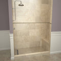 Base'N Bench 60 in. L x 36 in. W Alcove Shower Pan Base and Bench with Left Drain and Polished Chrome Drain Grate