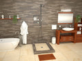 Redi Base® Triple Curb Shower Pan With Center Drain, 42″D x 36″W