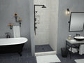 48 inch D x 37 inch W, Fully Integrated Shower Pan with Center PVC Drain in Matte Black