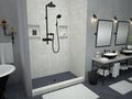 42 inch D x 60 inch W, Fully Integrated Shower Pan with Center PVC Drain in Matte Black