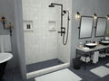 42 inch D x 60 inch W, Fully Integrated Shower Pan with Right PVC Drain in Matte Black