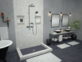 Redi Base® Triple Curb Shower Pan With Center Drain, 34″D x 48″W