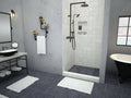 48 inch D x 48 inch W, Fully Integrated Shower Pan with Left PVC Drain, Left Trench with Oil Rubbed Bronze Designer Grate