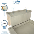 Redi Bench® Shower Bench, 29″L x 12″D x 12″H. Installed height 17″-19″