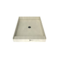 48 inch D x 37 inch W, Fully Integrated Shower Pan with Center PVC Drain in Brushed Nickel