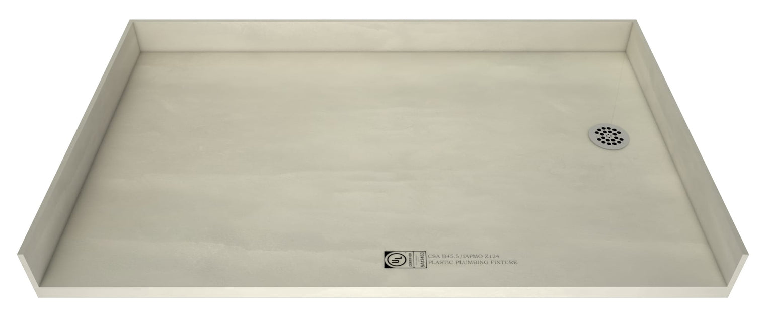 Redi Free Barrier Free Shower Pan, 37 x 60, Right Drain — Tile Redi