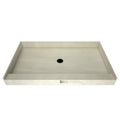 30 inch D x 54 inch W, Fully Integrated Shower Pan with Center PVC Drain in Matte Black