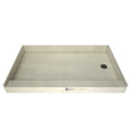 37 inch D x 60 inch W, Fully Integrated Shower Pan with Right PVC Drain in Brushed Nickel