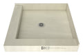 Redi Base® Left Double Curb Shower Pan With Center Drain, 36″D x 36″W