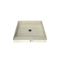 32 inch D x 32 inch W, Fully Integrated Shower Pan with Center PVC Drain in Brushed Nickel