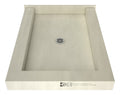Redi Base® Triple Curb Shower Pan With Center Drain, 42″D x 36″W