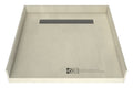 Redi Trench® 47 inch D x 48 inch W, Fully Integrated Barrier Free Shower Pan with Back PVC Drain, Back Trench with Tileable Grate