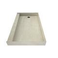 37 inch D x 60 inch W, Fully Integrated Shower Pan with Left PVC Drain in Brushed Nickel