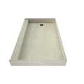 37 inch D x 54 inch W, Fully Integrated Shower Pan with Left PVC Drain in Brushed Nickel