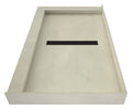 Redi Trench 36 In x 60 In Dual Left Threshold Shower Base with Center Drain and Oil Rubbed Bronze Trench Grate