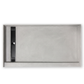 Redi Trench closeout shower pan, 34 x 60 in, left trench drain, top view