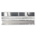 Solid polished chrome trench grate that ships with this closeout pan, grate parts