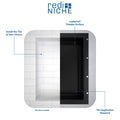 Redi Niche® Triple Horizontal Recessed Shelf, 48″W x 20″H x 4″D