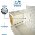 Redi Bench® Shower Bench, 42″L x 12″D x 12″H. Installed height 17″-19″