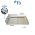 Redi Trench¬Æ Double Curb Shower Pan With Left Trench Drain & Brushed Nickel Solid Grate, 30‚Ä≥D x 60‚Ä≥W